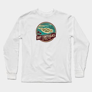 Dry Tortugas Landscape Emblem Badge Long Sleeve T-Shirt